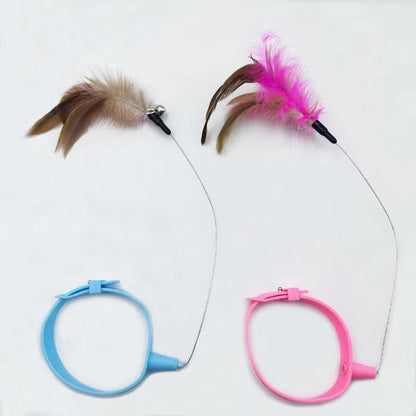 Zowo Pet Cat Collar Feather Teaser Toy