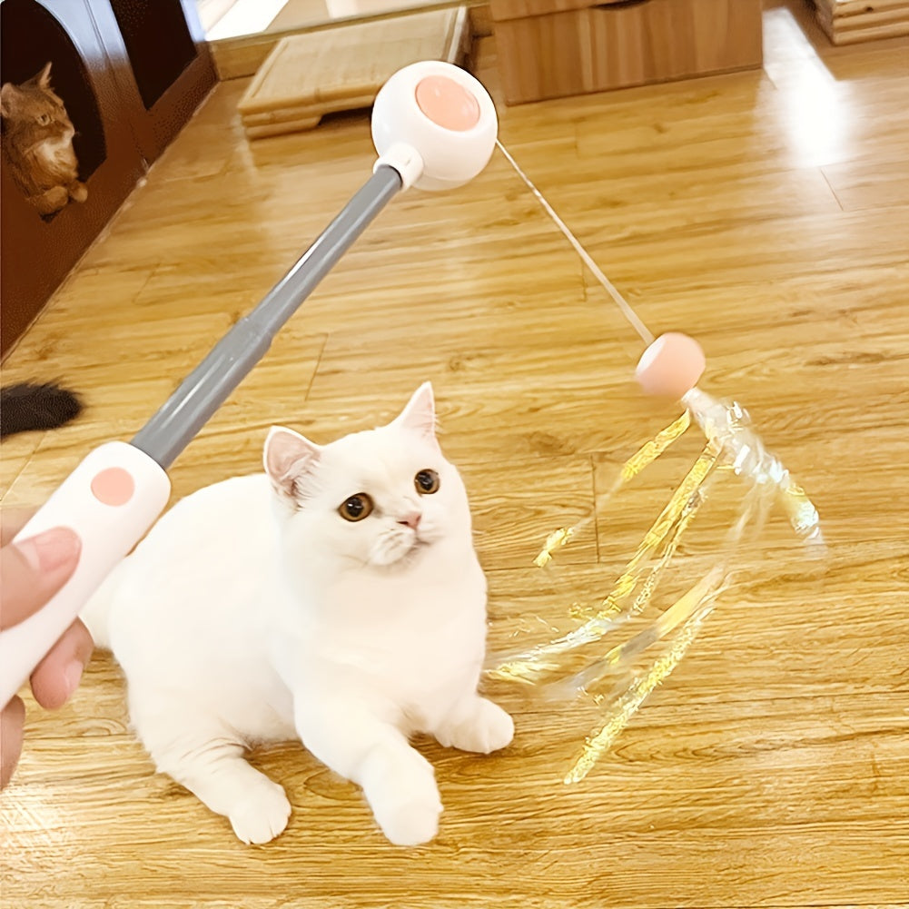 Retractable Feather Cat Teaser Wand