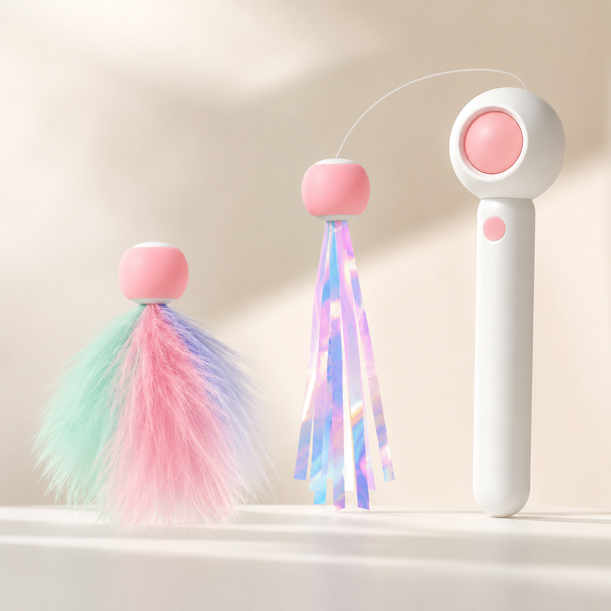 Retractable Feather Cat Teaser Wand