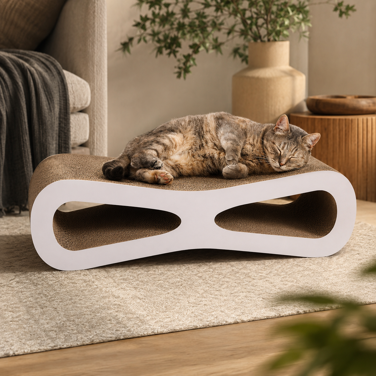 Natural Corrugated Cat Scratcher Lounge