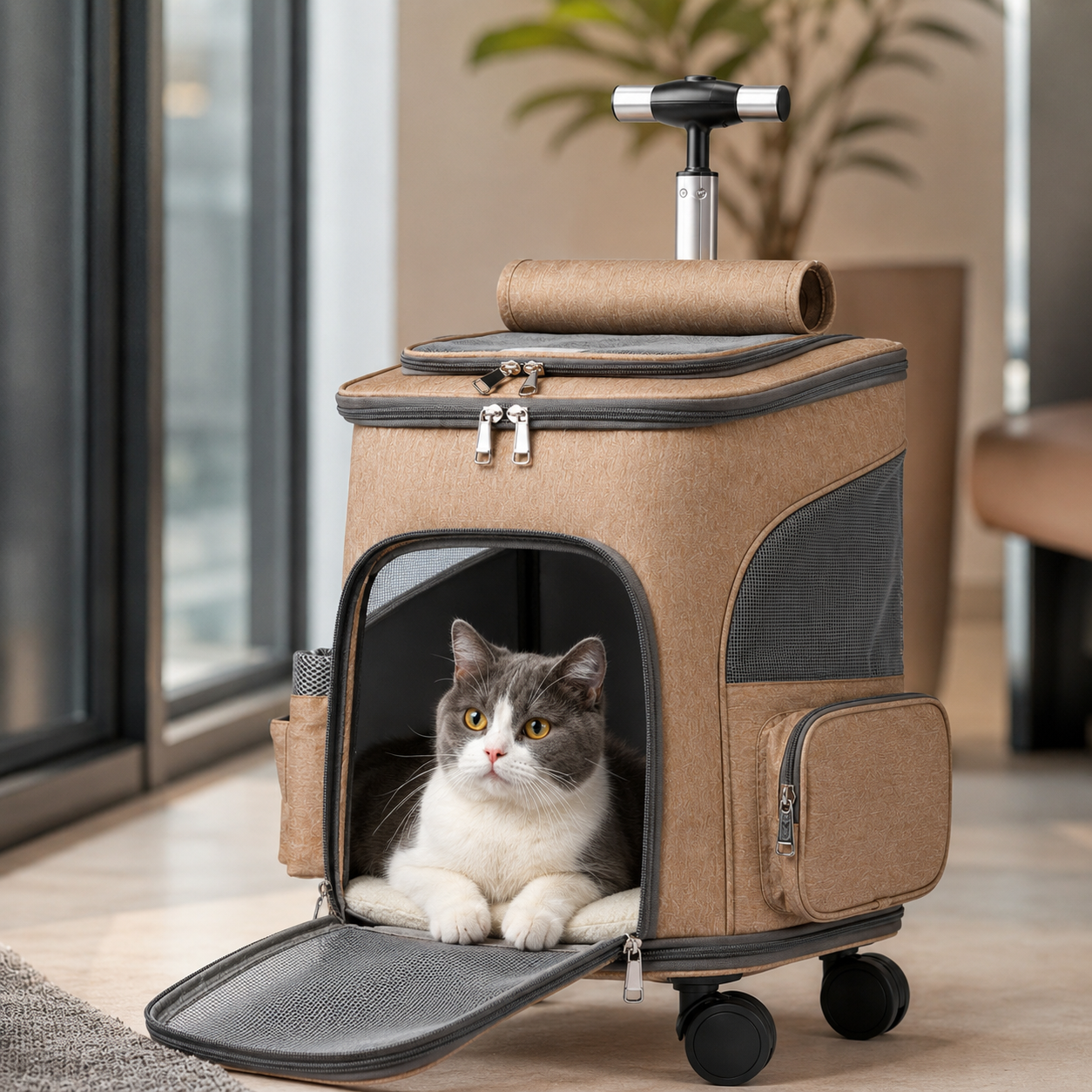 Foldable Pet Backpack Trolley