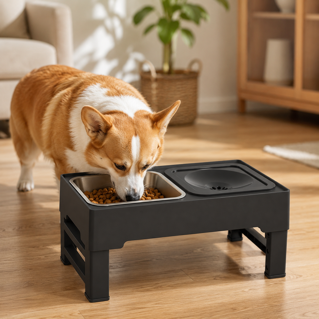 Adjustable Elevated Dog Bowl Stand