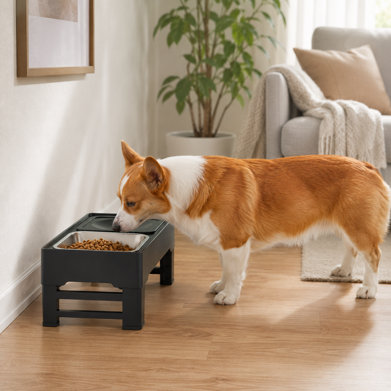 Adjustable Elevated Dog Bowl Stand