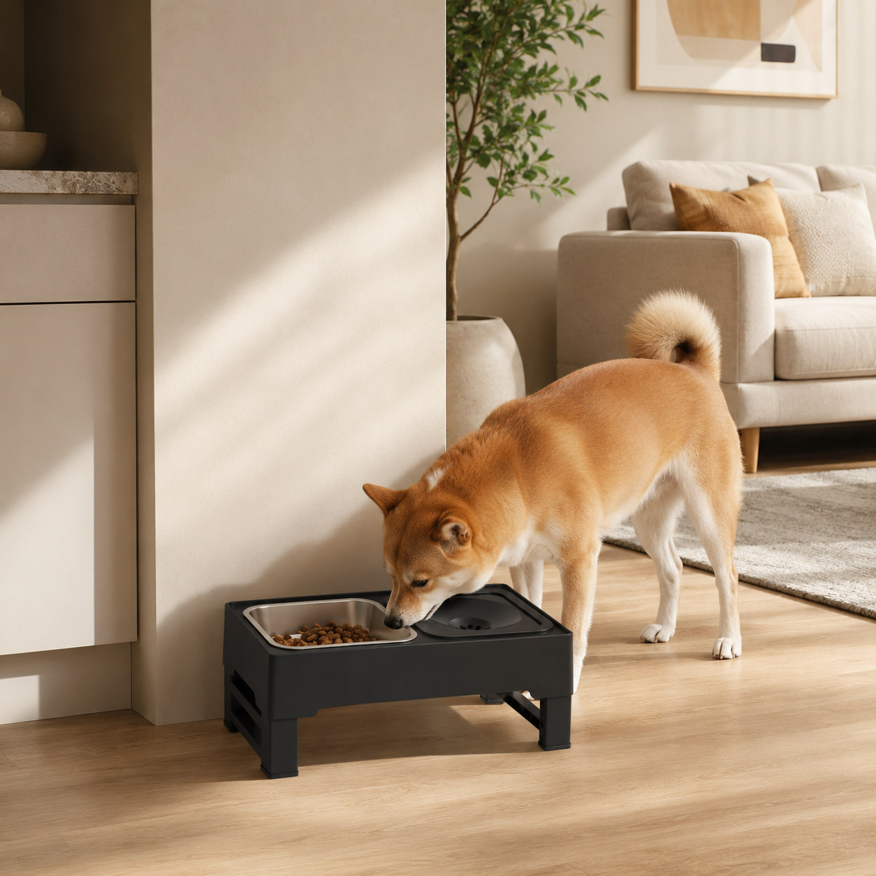 Adjustable Elevated Dog Bowl Stand