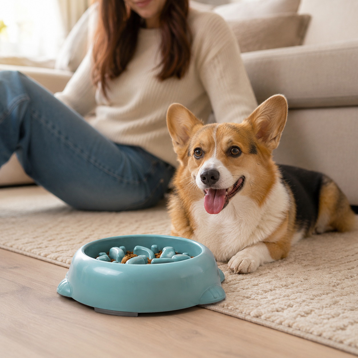 Anti-Bloat Slow Feeder Dog Bowl