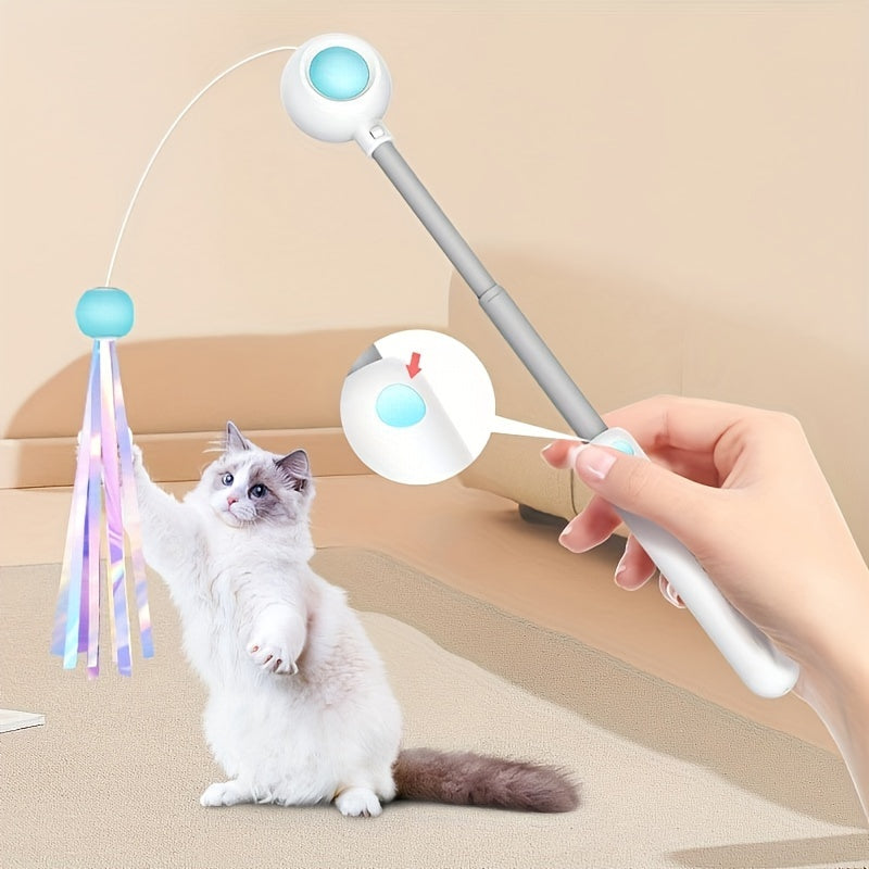 Retractable Feather Cat Teaser Wand