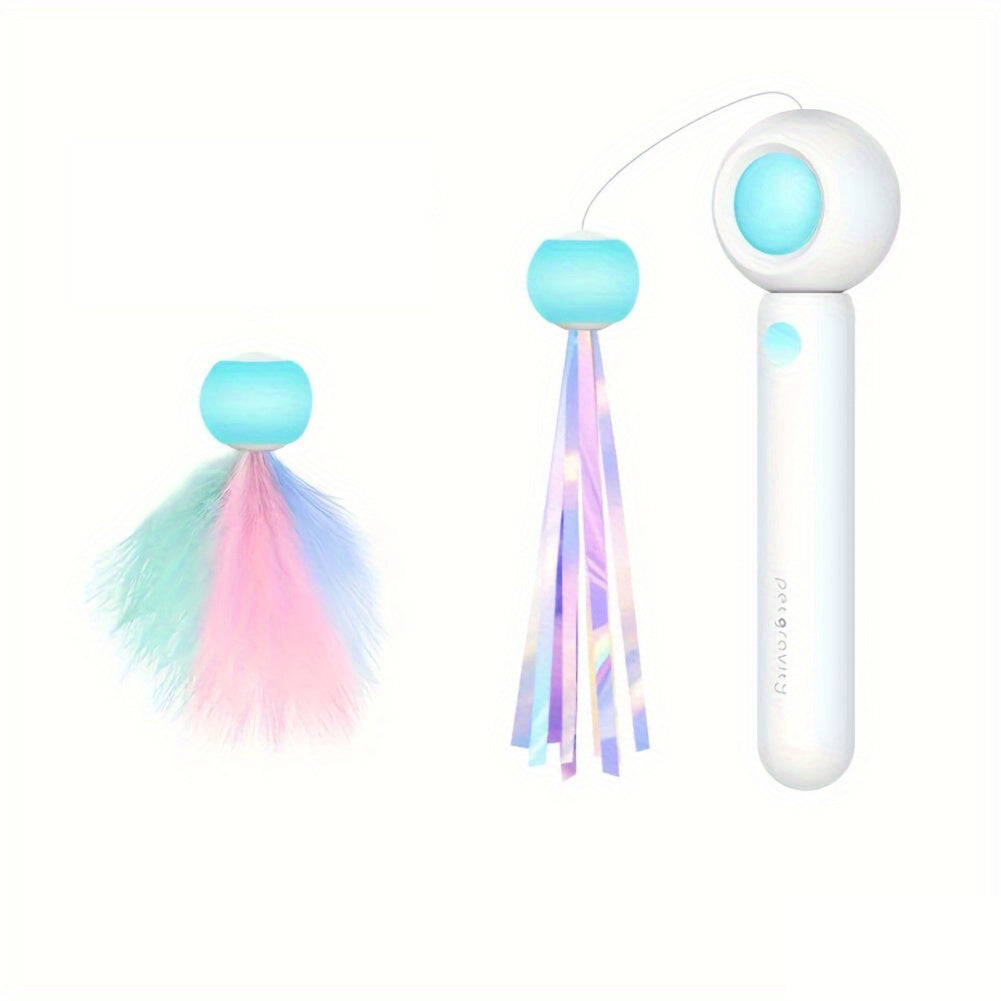 Retractable Feather Cat Teaser Wand
